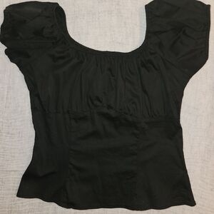 Pinup Couture Black Peasant Top
